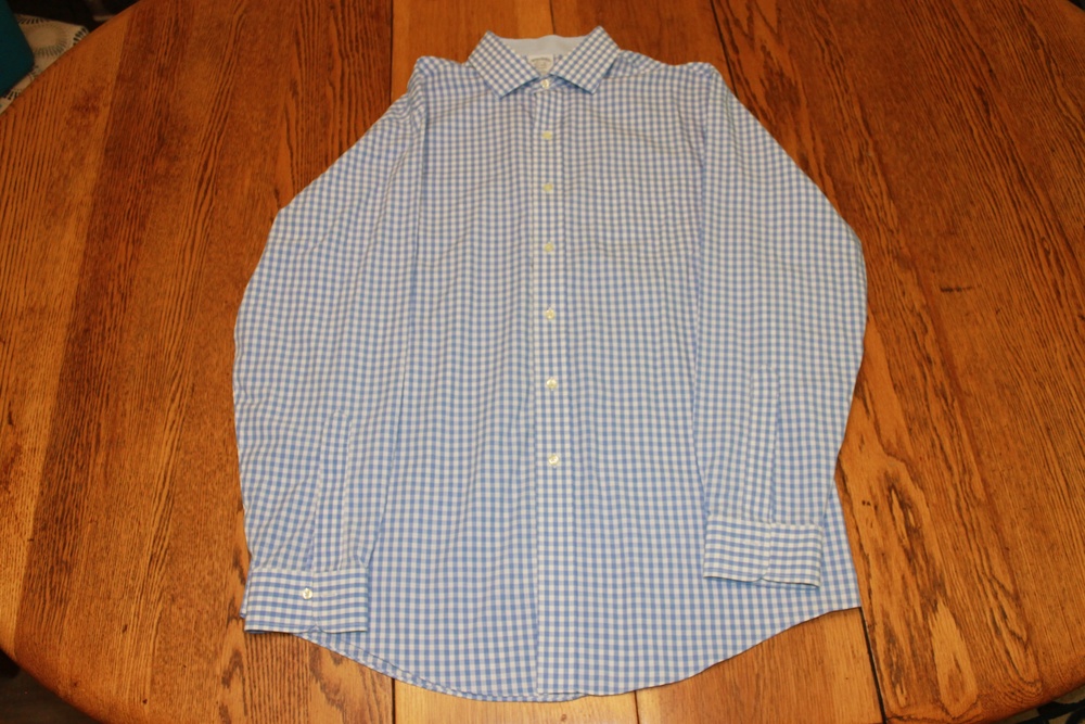 Brooks Brothers Shirt Mens 16.5 35 Classic Fit Gingham Check Long Sleeve Dress